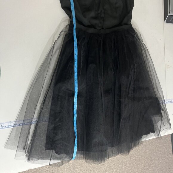 Modcloth Black Balletcore Dress w/ Tulle Overlay Women's Size S - Picture 13 of 14